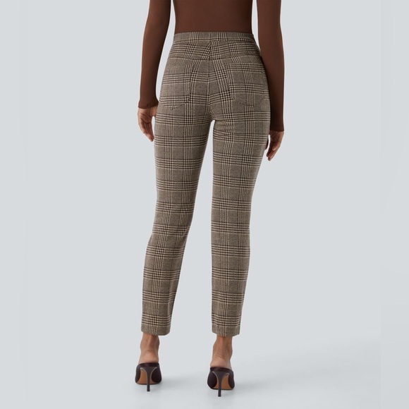 Halara Flex™ High Waisted Pocket Houndstooth Plaid Skinny Work Pants - Picture 4 of 8